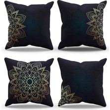 Moud's Çift Tarafı Baskılı Sultans Desenli 4'lü Kombin Süet Kırlent Kılıfı