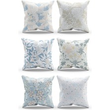 Moud's Çift Tarafı Baskılı Classic Desenli 6'lı Kombin Süet Kırlent Kılıfı