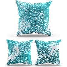 Moud's Çift Tarafı Baskılı Semilo Desenli 3'lü Kombin Süet Kırlent Kılıfı