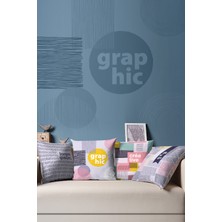 Moud's Çift Tarafı Baskılı Tasarımcı Serisi Desenli 4'lü Kombin Süet Kırlent Kılıfı - PLG156