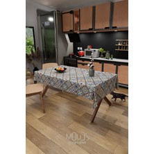 Moud's Ramazan Etnik Kare Desenli Süet Kumaş Dertsiz Masa Örtüsü Kare ve Dikdörtgen Ramadan