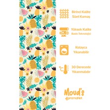 Moud's Sarı Ananas Karpuz Limon Desenli Süet Dertsiz Masa Örtüsü