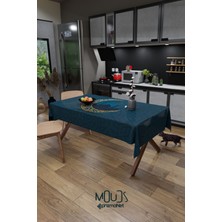 Moud's Ramazan Ay ve Camii Silüet Desenli Süet Kumaş Dertsiz Masa Örtüsü Kare ve Dikdörtgen Ramadan