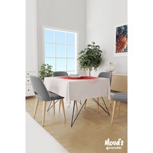 Moud's Poppy Red Desenli Süet Dertsiz Masa Örtüsü