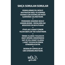 Moud's Renkli Çizgili Halı Desenli Süet Oturma Odası Salon Fon Perde Ekstrafor Büzgü 2 Kanat PRD-1006