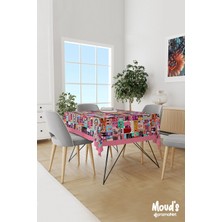Moud's Music Board Desenli Süet Dertsiz Masa Örtüsü