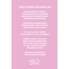 Moud's Pembe Kalpler Desenli Süet Oturma Odası Salon Fon Perde Baskılı Ekstrafor Büzgü 2 Kanat PRD-1045