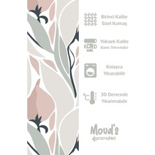 Moud's Mirror Flowers Desenli Süet Dertsiz Masa Örtüsü