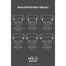 Moud's Mirror Flowers Desenli Süet Dertsiz Masa Örtüsü