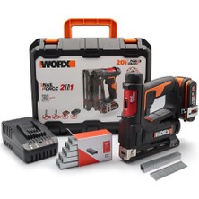 Worx WX843 Li-Ion Şarjlı 6-14MM Zımba ve 15MM Çivi Çakma + 3500 Adet Yedek Zımba ve Çivi