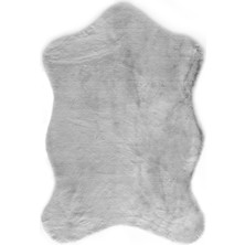 Halıcı Emin Rabbit 7402 Gri Yatak Odası Halısı Banyo Halısı Suni post halı Makinede Yıkanabilir peluş Halı 