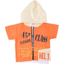 Bebelop Erkek Bebek Yazı Baskılı Yelekli T-Shirt Pantolon Alt Üst Takım