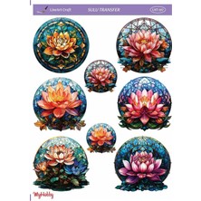 Lineart Vitray Lotus Desenli Sulu Transfer LNT-197 25X35