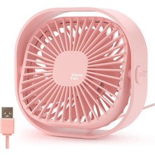 Bısbısous Masa Fanı USB Fan, Küçük Masa Vantilatörleri Mini Masaüstü Soğutma Fanı, 3 Hız Ayarlanabilir, Pembe (Yurt Dışından)