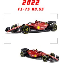 Liupo Bburago 1:43 Son 2022 F1-75#55 Carlos Sainz 1/43 Alaşım Yarışı F1-75#55 Lüks Formula 1 Statik Döküm Araçlar Koleksiyon Araba Modeli Koleksiyonu Hediyeler (Standart F1-75#55) (Yurt Dışından)