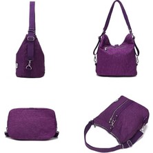 İyi Çanta  3 In 1 Kadın Çantaları Çok Fonksiyonlu Sırt Çantası Omuz Çantası Naylon Bez Tote Yeniden Kullanılabilir Alışveriş Çantası Bayan Seyahat Çantası Crossbody Çanta (Yurt Dışından)