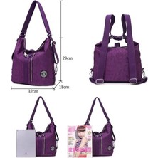 İyi Çanta  3 In 1 Kadın Çantaları Çok Fonksiyonlu Sırt Çantası Omuz Çantası Naylon Bez Tote Yeniden Kullanılabilir Alışveriş Çantası Bayan Seyahat Çantası Crossbody Çanta (Yurt Dışından)