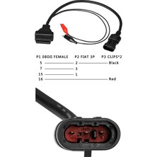 Vgate İcar Fiat 3 Pin Obd Kablo Dönüştürücü