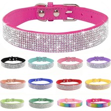 Shanhua Shop Pembe Tarzı L Boyutu Köpek Tasması Kristal Glitter Rhinestone Evcil Hayvan Tasmaları Çinko Alaşım Toka Yaka Küçük Orta Köpekler Için Catuahua Pug Köpek Tasması (Yurt Dışından)