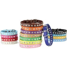 Shanhua Shop Sarı Stil M Boyutu Yeni Köpek Tasması Kristal Sıcak Bling Rhinestone Pu Deri Yavru Kedi Tasmaları Kolye Boyun Askısı Kişilik Evcil Hayvan Ürünleri Yaka (Yurt Dışından)