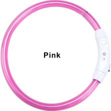 Shanhua Shop Pembe Tarzı 70CM USB Işıklı Evcil Hayvan Tasması Şarj Edilebilir Yanıp Sönen Gece Köpek Tasmaları LED Işık USB Şarj Köpek Tasması Parlayan Flaş Yaka Dropship (Yurt Dışından)