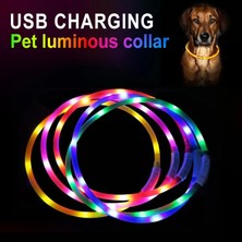 Shanhua Shop Pembe Tarzı 70CM USB Işıklı Evcil Hayvan Tasması Şarj Edilebilir Yanıp Sönen Gece Köpek Tasmaları LED Işık USB Şarj Köpek Tasması Parlayan Flaş Yaka Dropship (Yurt Dışından)