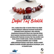 Gümüştel El Sanatları Sertifikalı Akik Doğal Taş Bileklik Tasarım Aaa Kalite