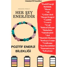 Gümüştel El Sanatları Sertifikalı Doğal Taş Pozitif Enerji Bilekliği Özel Kodlama Orijinal Doğal Taş Hediyli