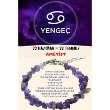 Gümüştel El Sanatları Sertifikalı Burç Taşı Yengeç Burcu Ametist Taşı Bileklik