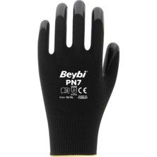Beybi Pn7 Siyah Polyester Astarlı Nitril Kaplı Iş Eldiveni No:10 Xlarge 12 Çift