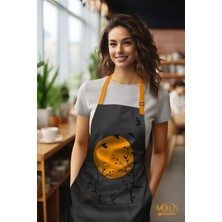 Moud's Süet Kumaş Japanese Sun 2 Desenli Mutfak Önlüğü, Aşçı Önlüğü, Garson Önlüğü