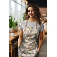 Moud's Süet Kumaş Xero Floral 2 Desenli Mutfak Önlüğü, Aşçı Önlüğü, Garson Önlüğü