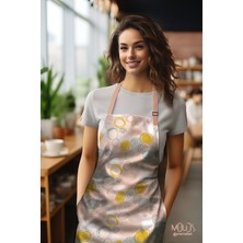 Moud's Süet Kumaş Xero Floral 1 Desenli Mutfak Önlüğü, Aşçı Önlüğü, Garson Önlüğü