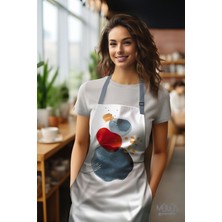 Moud's Süet Kumaş Japanese Stone 2 Desenli Mutfak Önlüğü, Aşçı Önlüğü, Garson Önlüğü