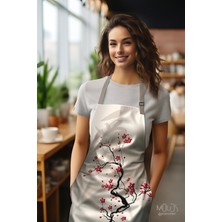 Moud's Süet Kumaş Blossom Japan 4 Desenli Mutfak Önlüğü, Aşçı Önlüğü, Garson Önlüğü