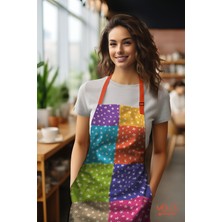 Moud's Süet Kumaş Parçalı Çiçekli Desenli Mutfak Önlüğü, Aşçı Önlüğü, Garson Önlüğü