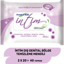 Fresh'n Soft Body Care - Intim Dış Genital Bölge Temizleme Mendili 2 Paket 40 Yaprak