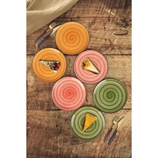 Madeg Gusto 6'lı Pasta Tabak Seti 19CM Handmade Pasta Tabağı