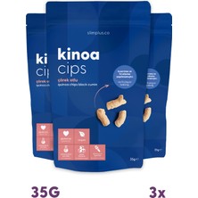 Slimplus 3 Paket 35g Glutensiz Vegan Yağsız Çörekotlu Kinoa Cipsi