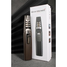 Silvio Monetti  Kahverengi Renk Güçlü Ahşap Desen Metal Başlık Pürmüz Gazlı Çakmak  24CSM898MR03