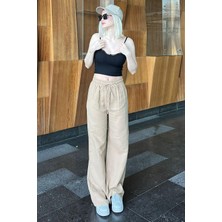 Madmext Bej Bol Paça Müslin Kadın Pantolon MG1980