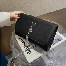 Chaoduo Shop No.1 Tarzı Kadınlar Için Zincir Flap Crossbody Çanta Tasarım Mektuplar Çanta Moda Pu Deri Geniş Kayış Kadın Omuz Messenger Çanta (Yurt Dışından)