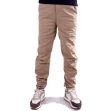 Twister Jeans Twister Slim JOGGER-011C Bej Yüksek Bel Dar Paça Erkek Keten Pantolon
