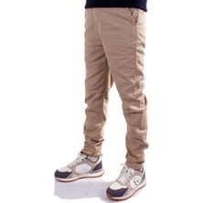 Twister Jeans Twister Slim JOGGER-011C Bej Yüksek Bel Dar Paça Erkek Keten Pantolon