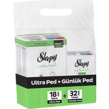 Sleepy Natural Ultra Hijyenik Ped Gece 18'li ve Günlük Ped Uzun 32'li