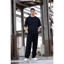 Yakamel Erkek Kısa Kollu Penye Oversize T-Shirt