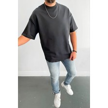 Yakamel Erkek Oversize Kısa Kollu Nefes Alan T-Shirt