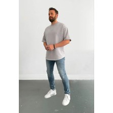 Yakamel Erkek Oversize Kısa Kollu Nefes Alan T-Shirt