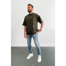 Yakamel Erkek Oversize Kısa Kollu Nefes Alan T-Shirt