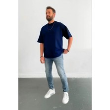 Yakamel Erkek Oversize Kısa Kollu Nefes Alan T-Shirt